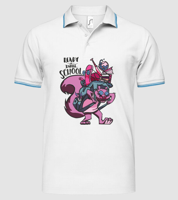 Ready for School model alb pe tricou
