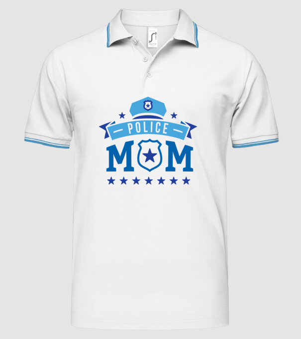 Mamă Polițist model alb pe tricou