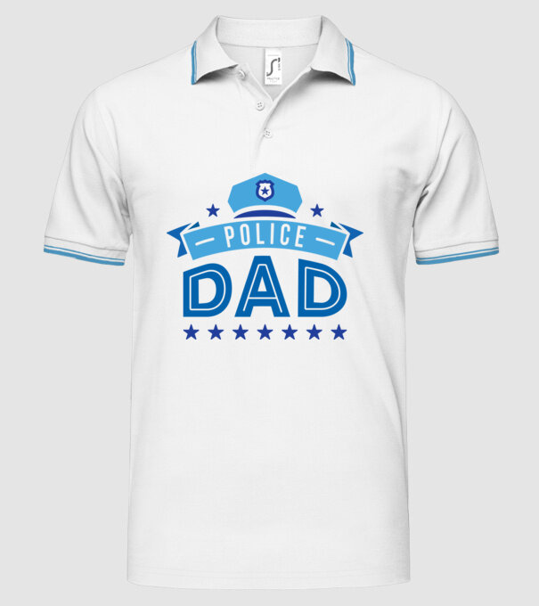 Tată Polițist model alb pe tricou