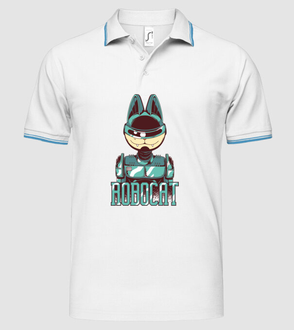 Robocat - Pisică Robot model alb pe tricou