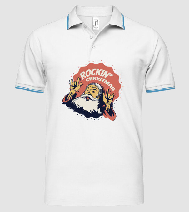 'Rockin'' Christmas Crăciun' model alb pe tricou