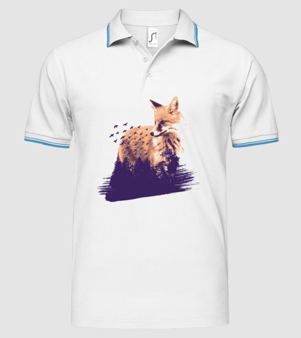 Vulpe Pădure model alb pe tricou