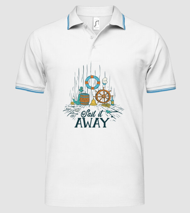 Sail it away model alb pe tricou