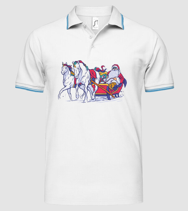 Santa Unicorn Moș Crăciun model alb pe tricou