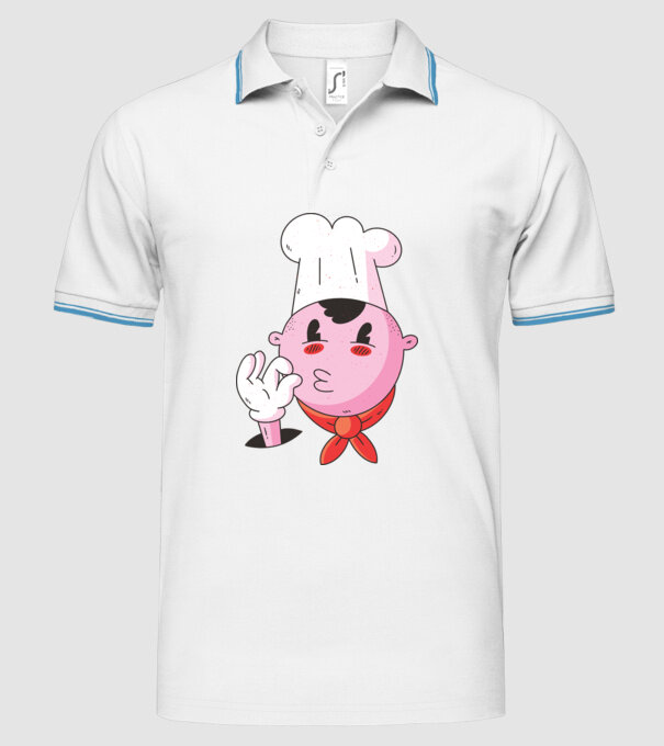 Degustare bucătar model alb pe tricou