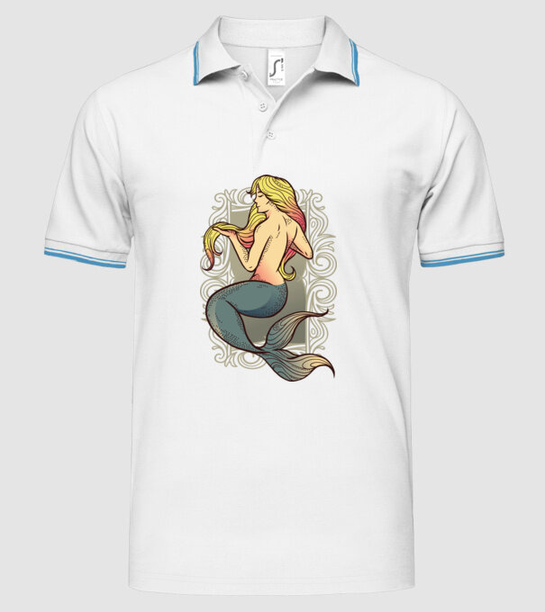 Sirenă model alb pe tricou