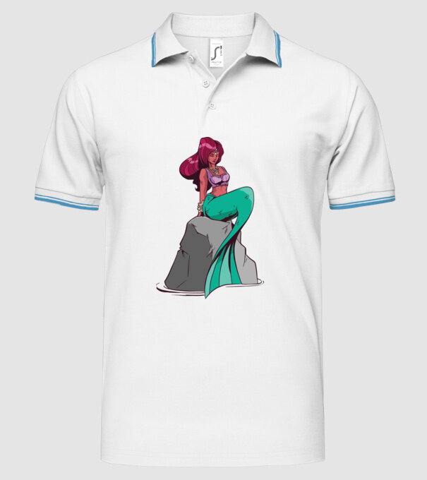 Sirenă model alb pe tricou