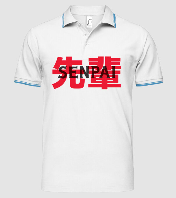 Senpai model alb pe tricou