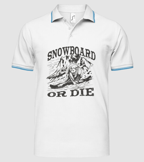 Maimuță Snowboarder model alb pe tricou