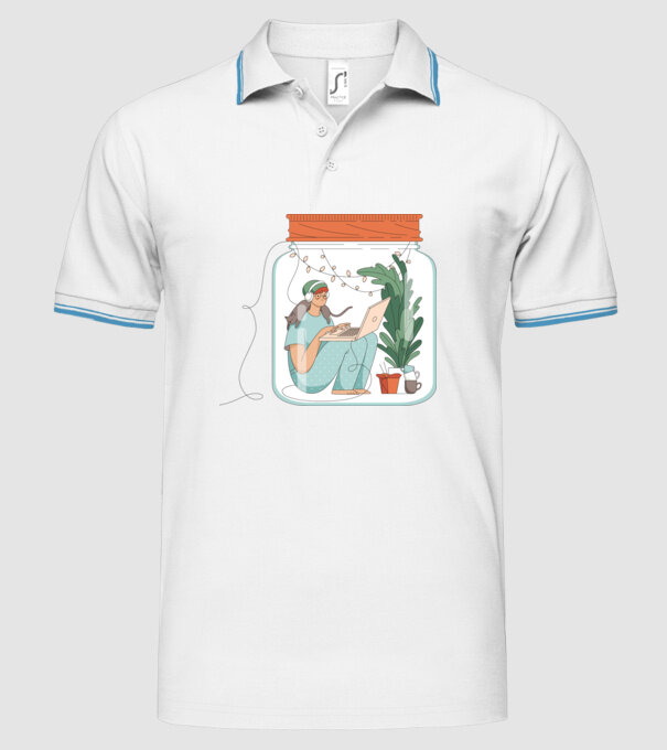 Fată Social Distancing model alb pe tricou