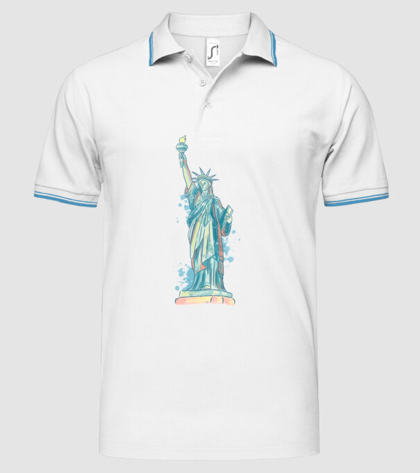 Statuia Libertății model alb pe tricou