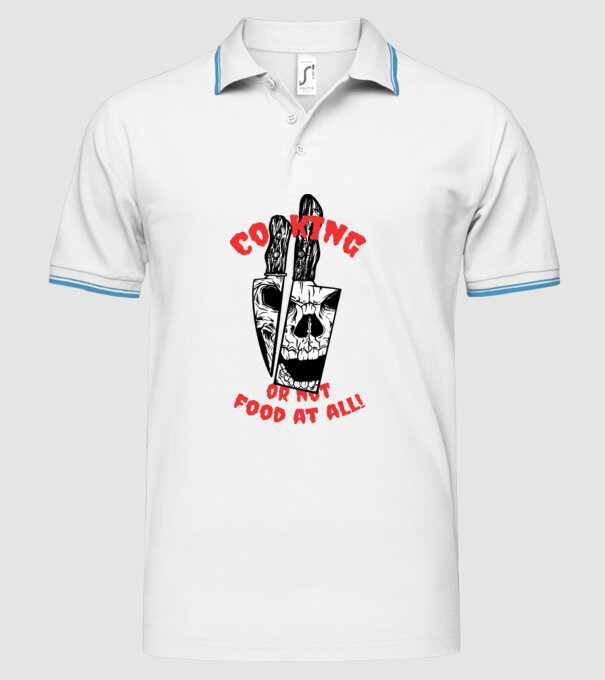 Cuțite de bucătar model alb pe tricou