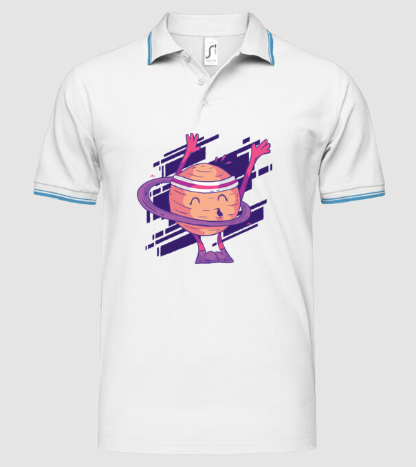 Cerc Hula-Hoop Saturn model alb pe tricou