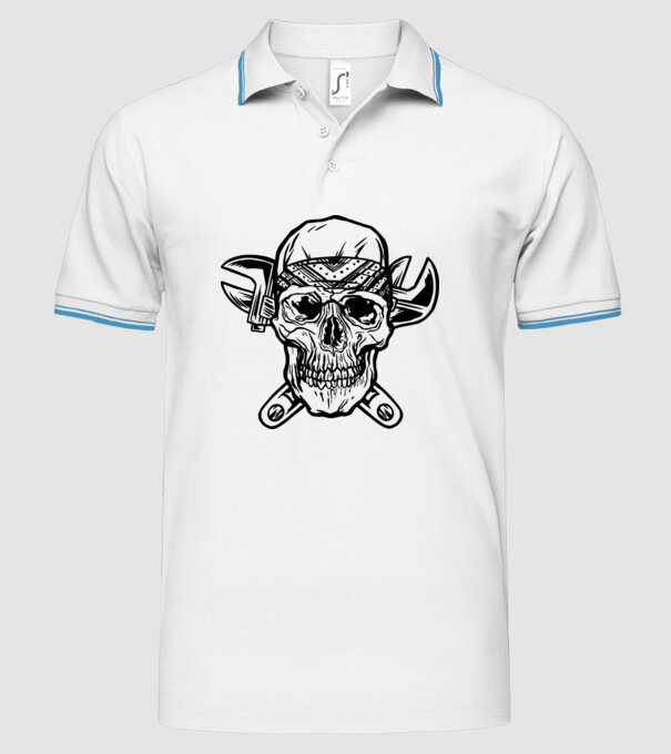 Craniu Instalator model alb pe tricou