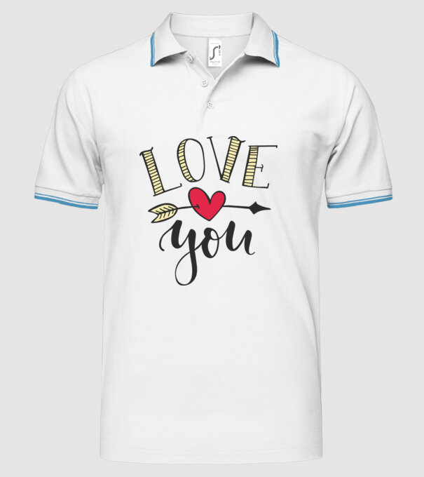 'Te iubesc tricou pentru Valentine''s Day' model alb pe tricou