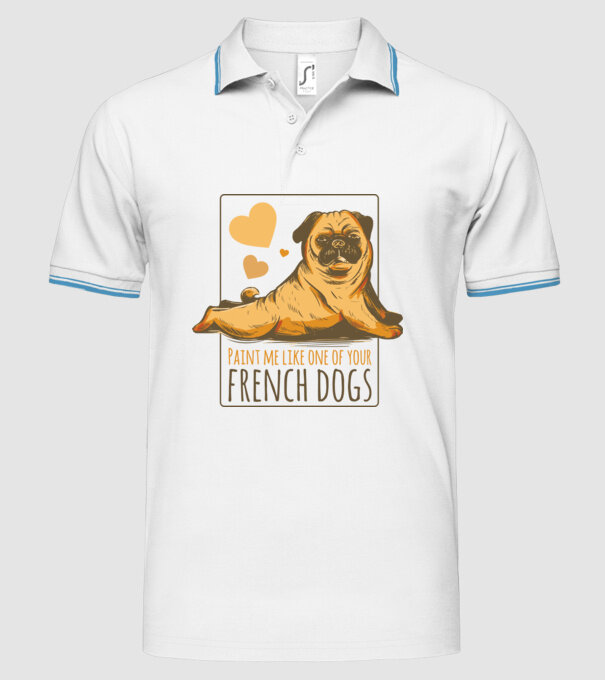 Mops sexy model alb pe tricou