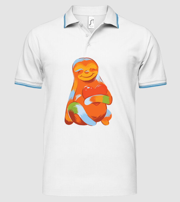 Leneș colorat model alb pe tricou