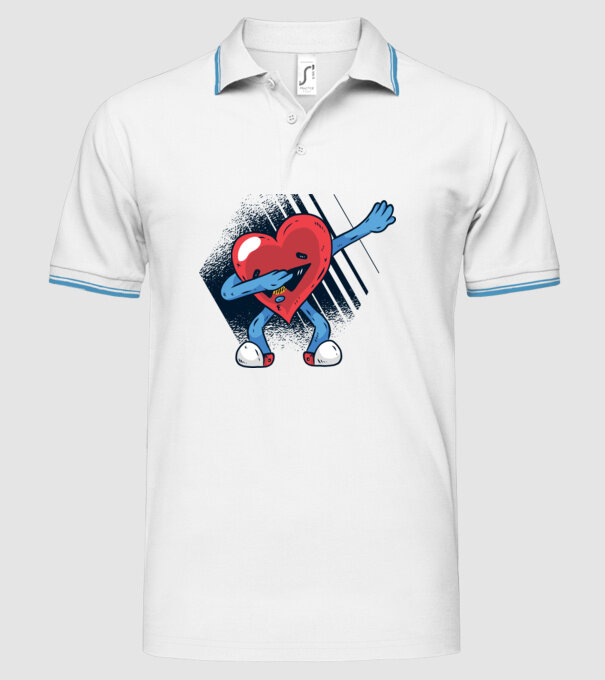 'Inimă DAB Floss Heart tricou amuzant pentru Valentine''s Day' model alb pe tricou