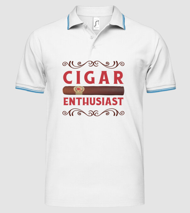 Pasionat de trabucuri model alb pe tricou
