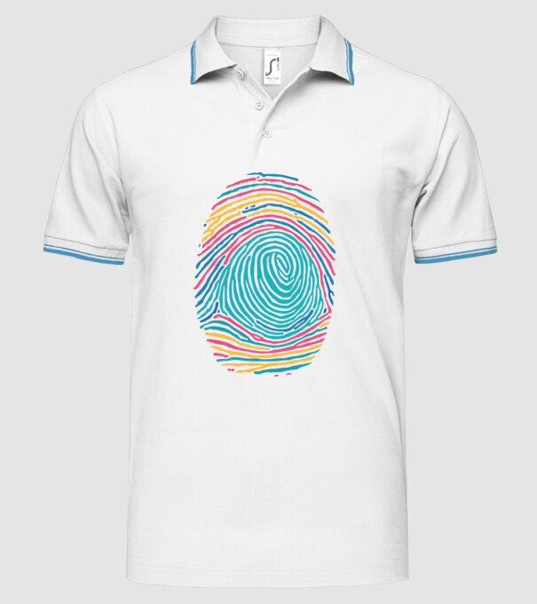 Amprentă curcubeu model alb pe tricou
