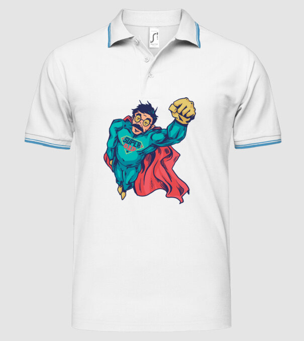 Super Tata model alb pe tricou