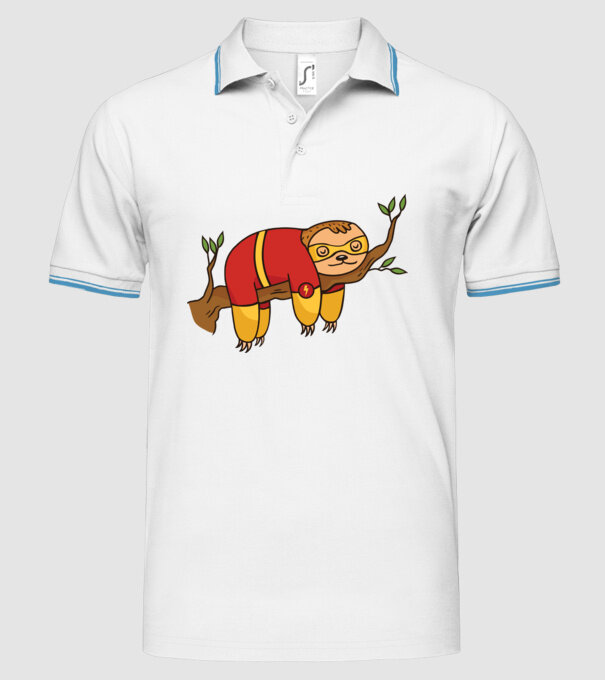 Leneș supererou model alb pe tricou
