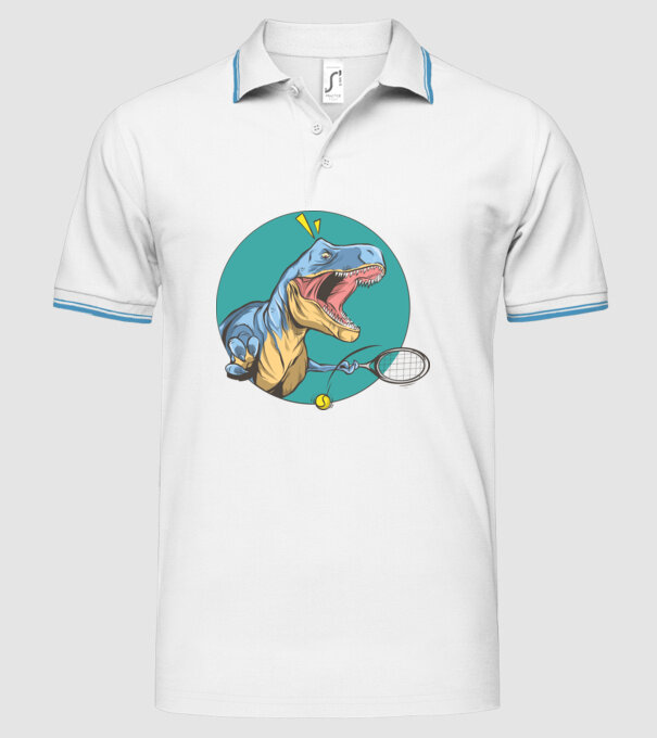 Dinozaur T-rex Tenis model alb pe tricou