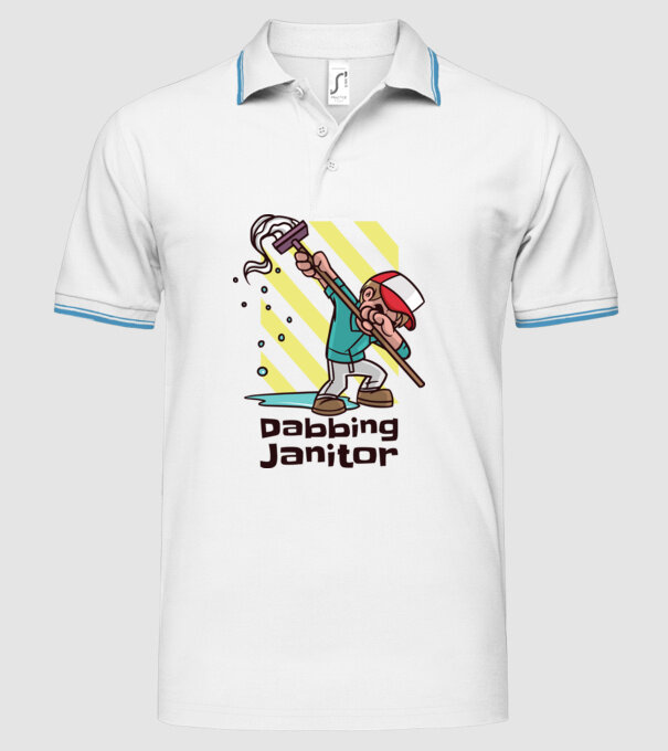 Cleaning DAB model alb pe tricou