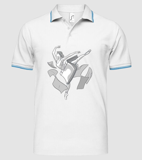 Balerină dansatoare model alb pe tricou