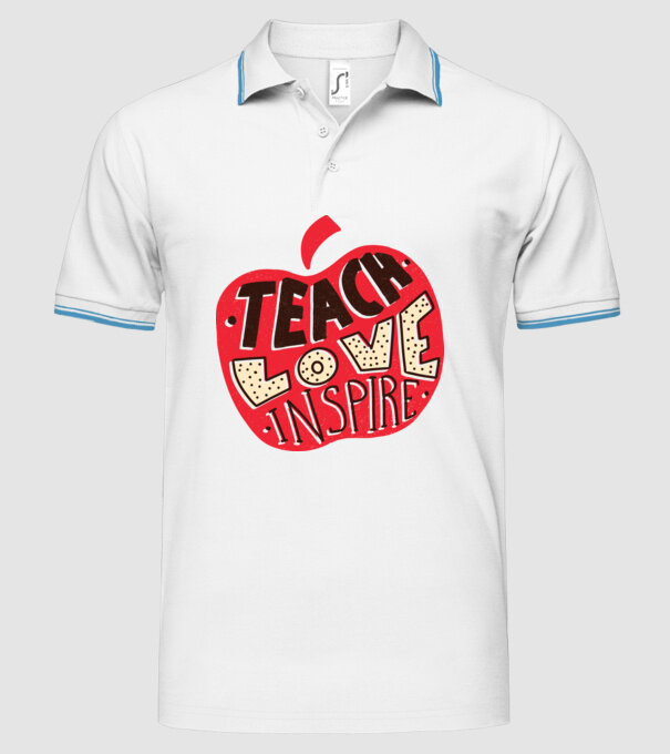 Teach Love Inspire pentru profesori model alb pe tricou