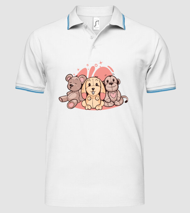 Animale Teddy model alb pe tricou