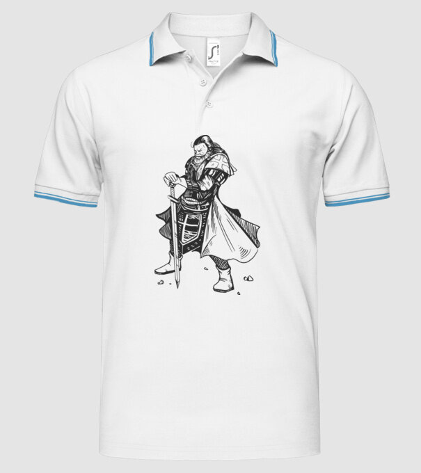 Cavaler Templier model alb pe tricou