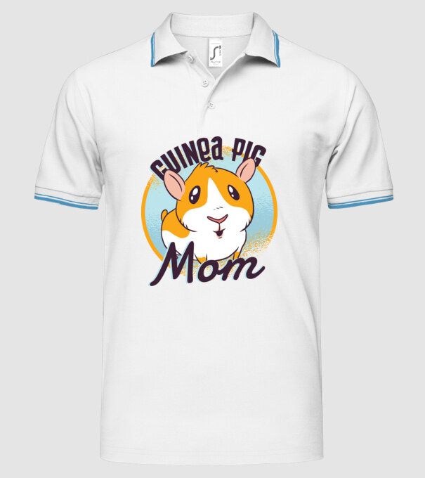 Mamă Porcușor de Guineea model alb pe tricou