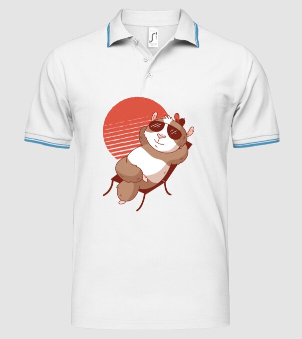 Porcușor de Guineea Relax model alb pe tricou