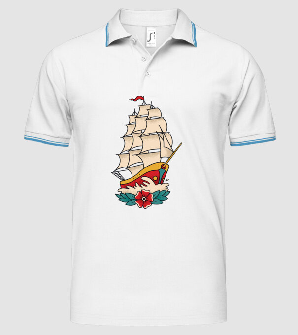 Vapor Tatuaj model alb pe tricou