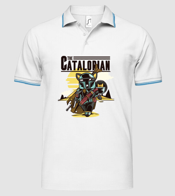 The Catalorian model alb pe tricou
