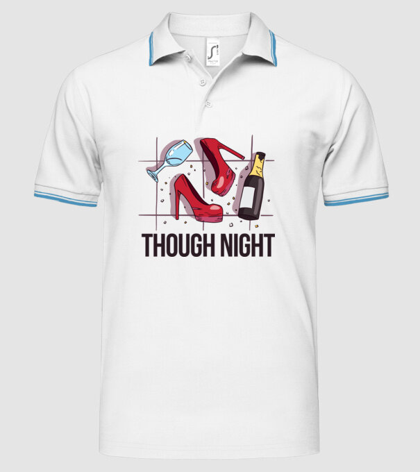 Though Night - seară grea model alb pe tricou