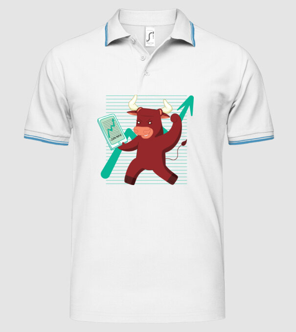 Taur Bursa de valori model alb pe tricou