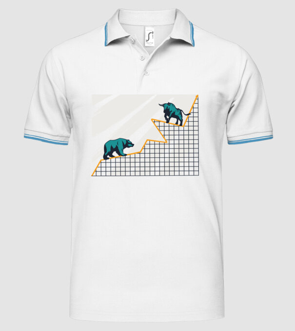 Bursa de Valori Taur vs Urs model alb pe tricou