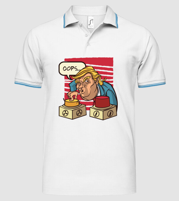 Trump Bombă nucleară model alb pe tricou