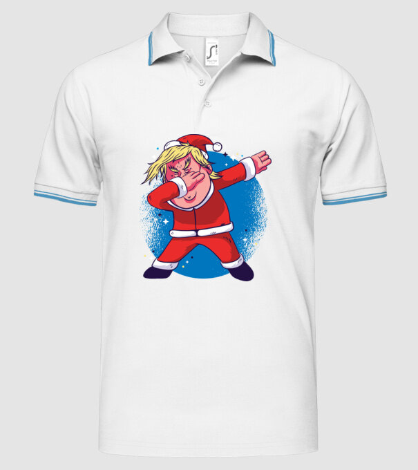 Trump Moș Crăciun dans DAB model alb pe tricou