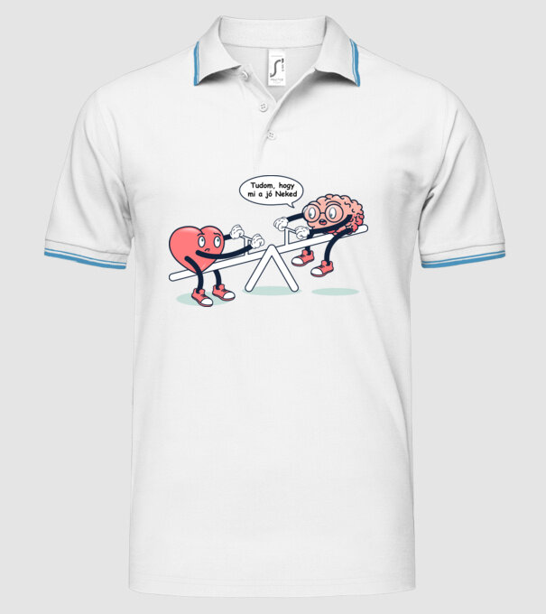 Știu ce este bine pentru tine - Creier vs Inimă model alb pe tricou