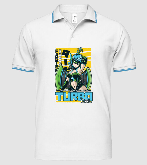 Turbo Gal Anime model alb pe tricou