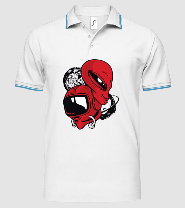 OZN Astronaut model alb pe tricou