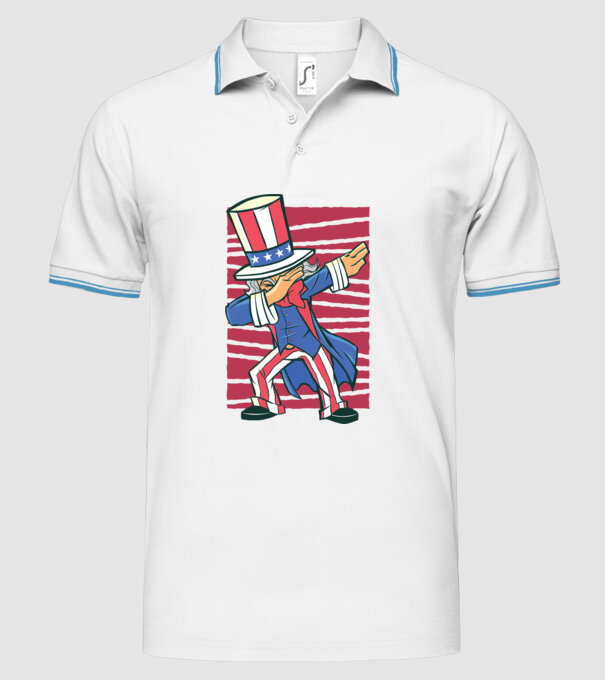 Uncle Sam DAB model alb pe tricou