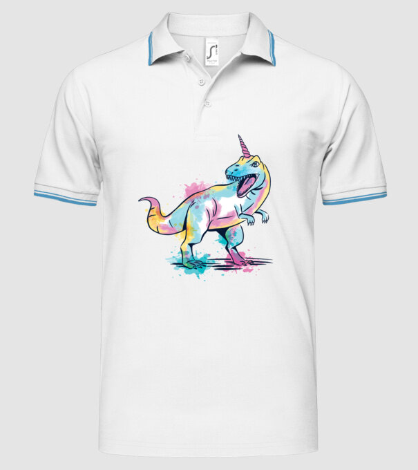 Unicornsaurus - Dinozaur Unicorn model alb pe tricou