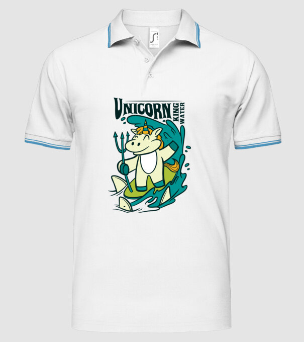 Unicorn regele apelor model alb pe tricou