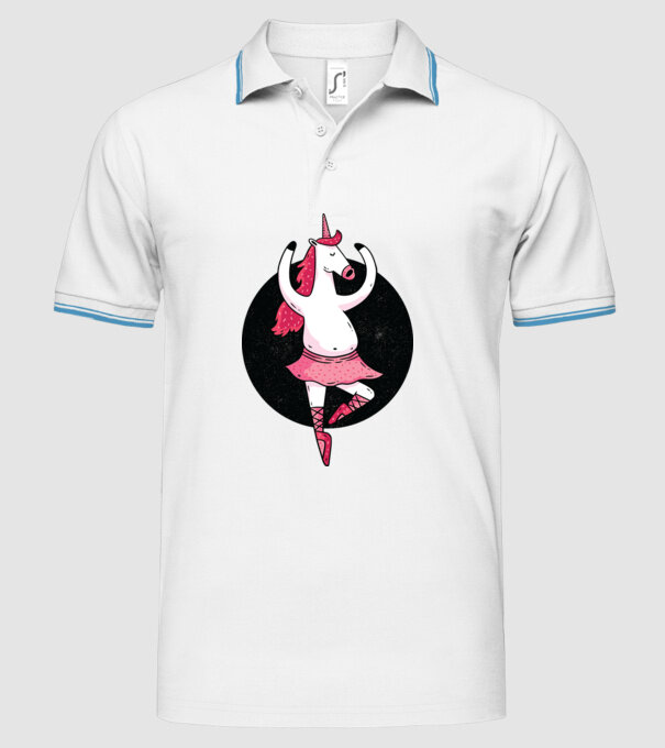 Unicorn Balet model alb pe tricou