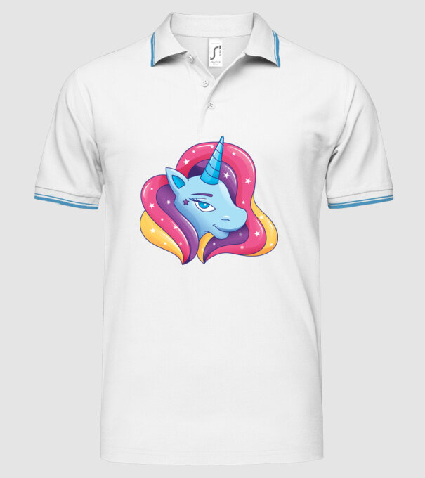 Cap de unicorn model alb pe tricou