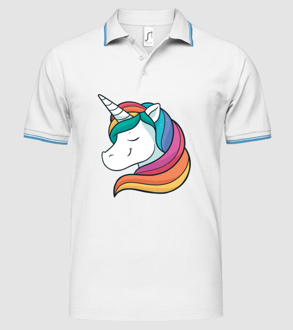 Cap de unicorn model alb pe tricou